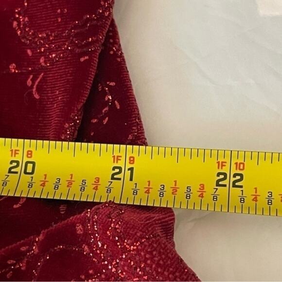 R & K Evening Metallic Red Velvet Cardigan & Camisole Set NWOT Size 12 - Picture 14 of 15